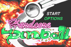 Hardcore Pinball title screen for GameBoy Advance